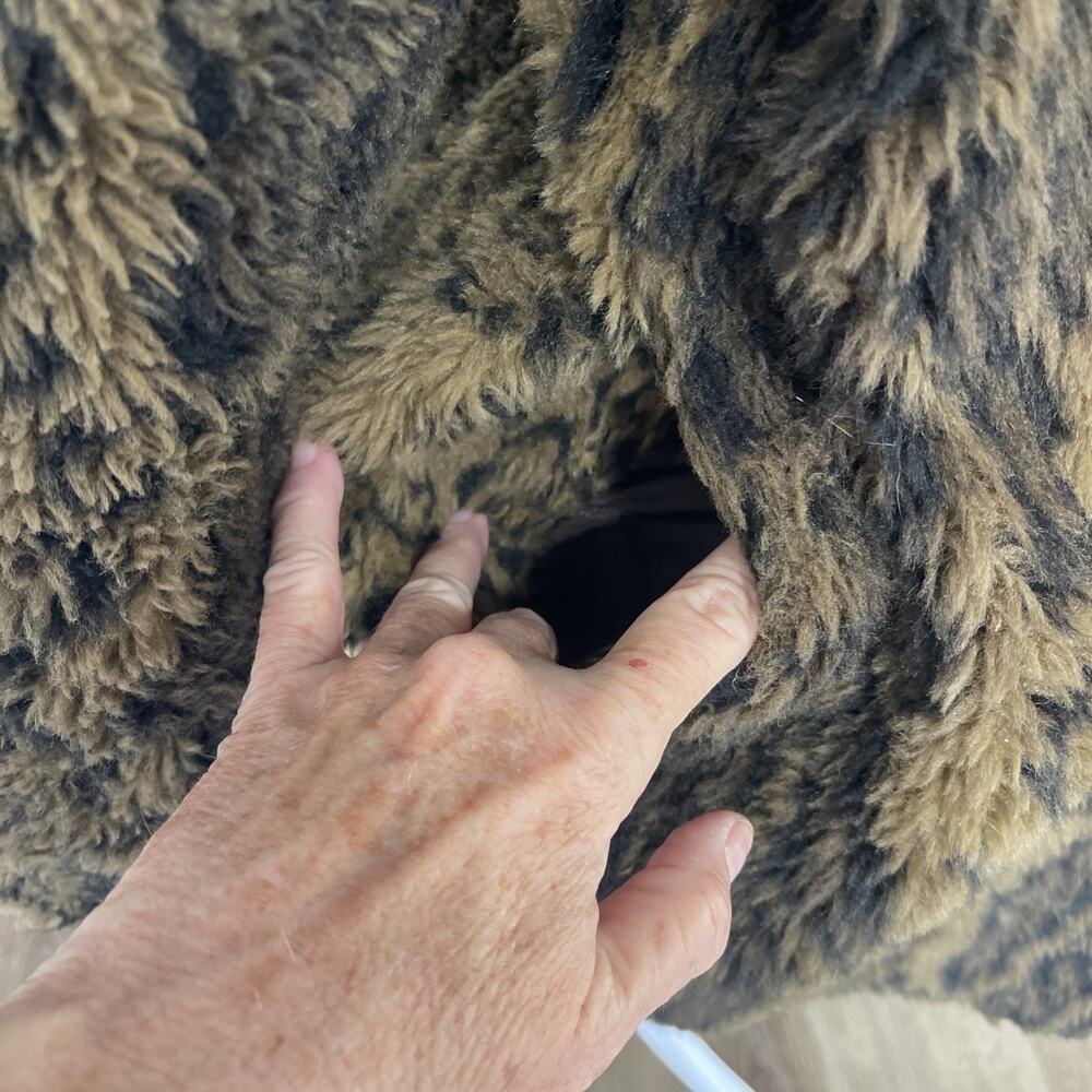 Mariel USA Vintage 80s Faux Fur Animal Print Jacket Coat Mob Wife Leopard Size M - Picture 2 of 14
